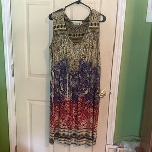 Cato Woman Black and Tan Paisley Skirt